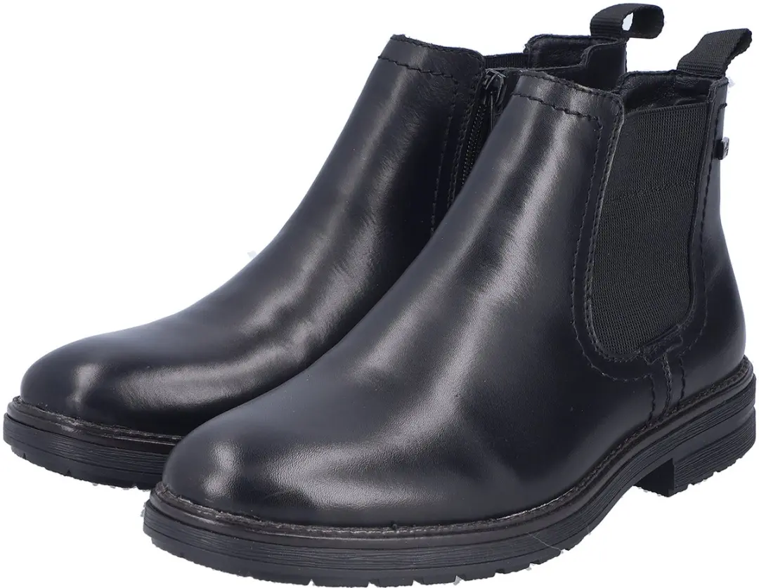 Rieker Heren Chelsea Boots 33484-00 van leer met warme voering, zwart