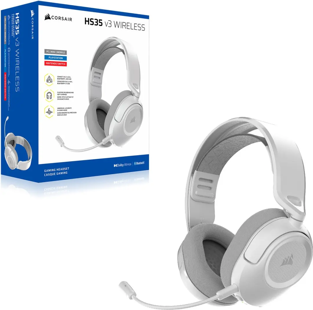 Corsair HS35 V3 Headset Wit - afbeelding 3 van 6