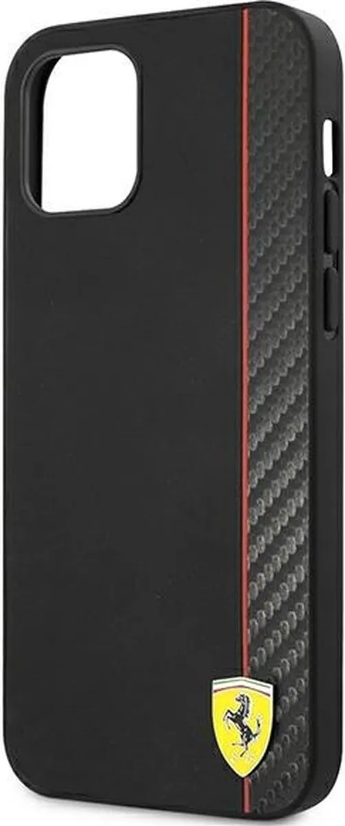 Ferrari Smooth Carbon iPhone 12 Mini Hoes - Zwart - afbeelding 6 van 6