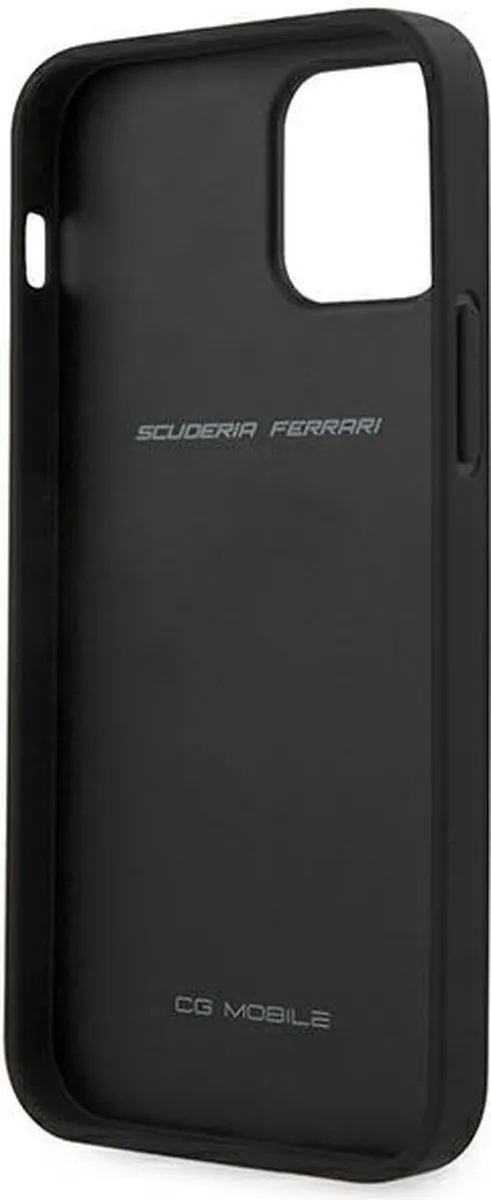 Ferrari Smooth Carbon iPhone 12 Mini Hoes - Zwart