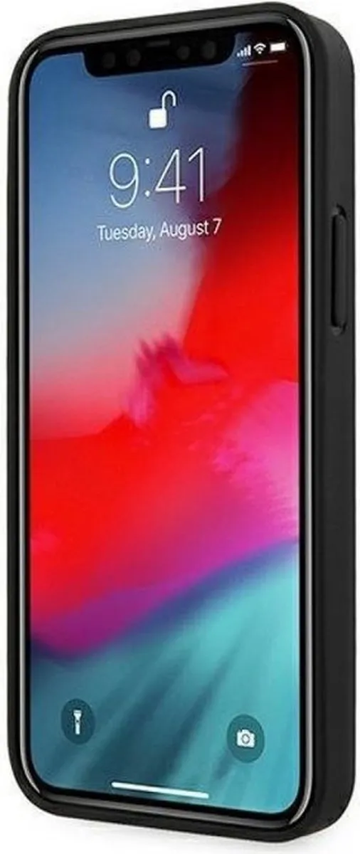 Ferrari Smooth Carbon iPhone 12 Mini Hoes - Zwart