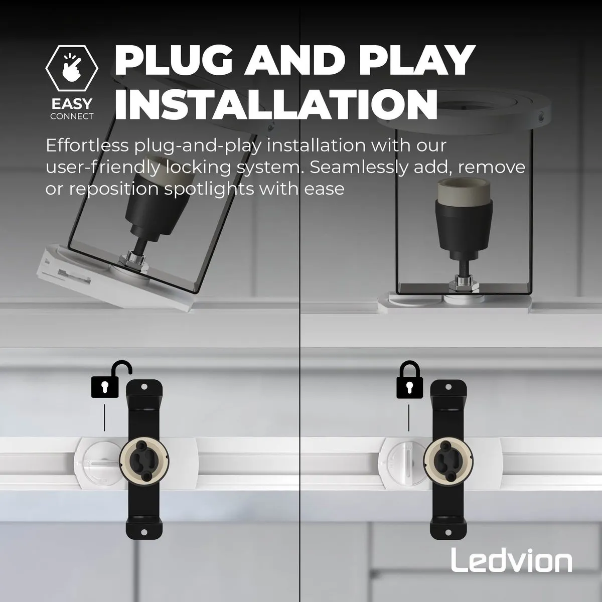 Ledvion 3m LED Railverlichting Set - 5 GU10 Spots - Wit