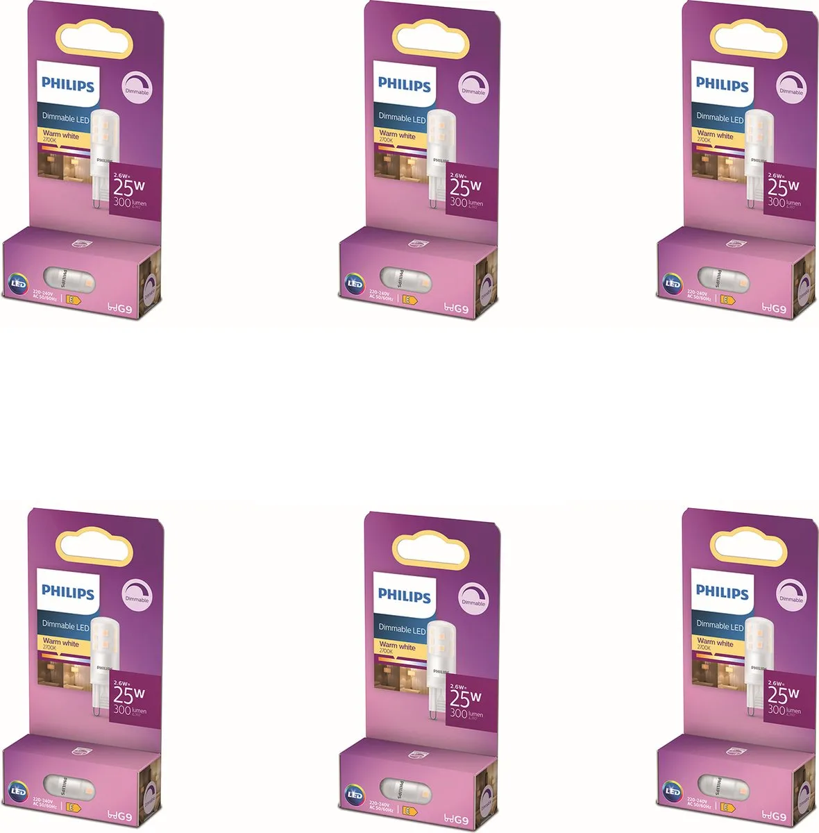 Philips LED G9 Capsulelamp 2.7W Warmwit