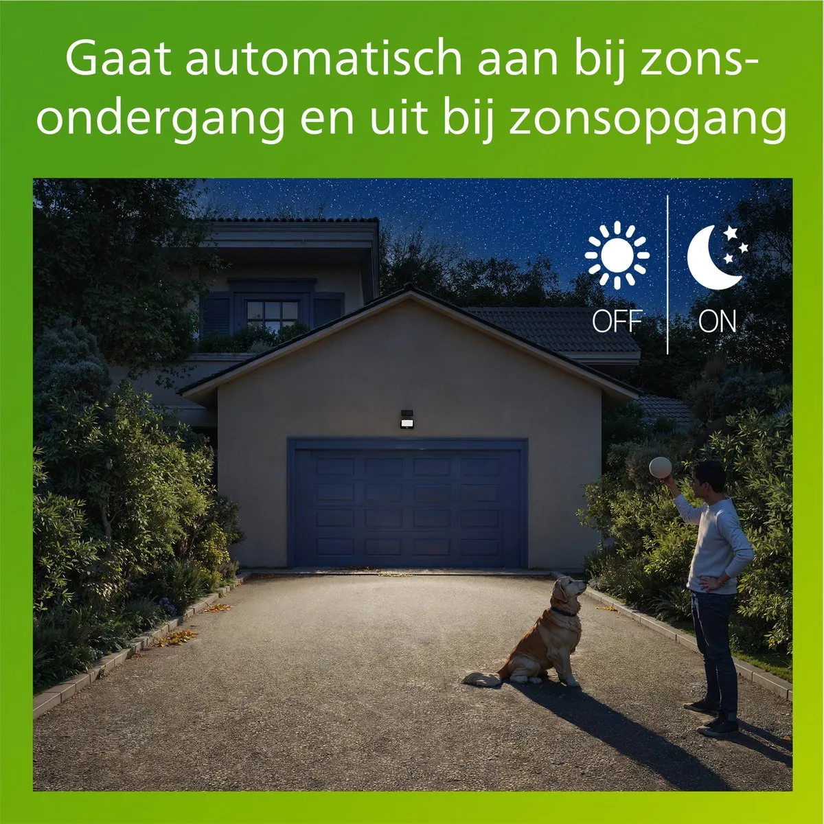 Philips Fyns Solar Wandlamp Zwart - 8.2W 3000K