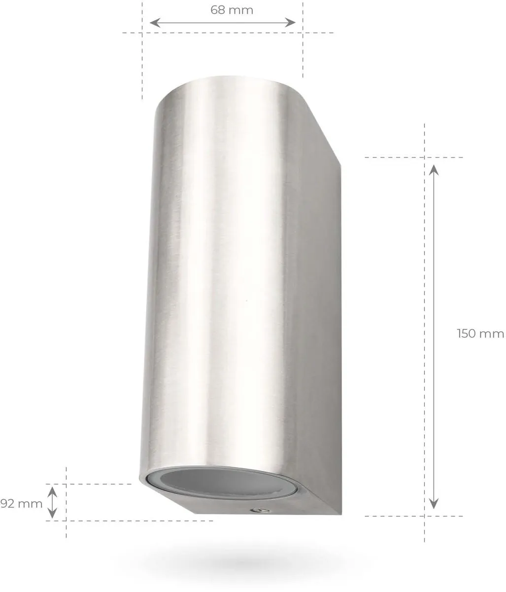 Ledvion Santa Barbara Wandlamp GU10 - 2 Stuks - RVS - IP54 - afbeelding 6 van 6