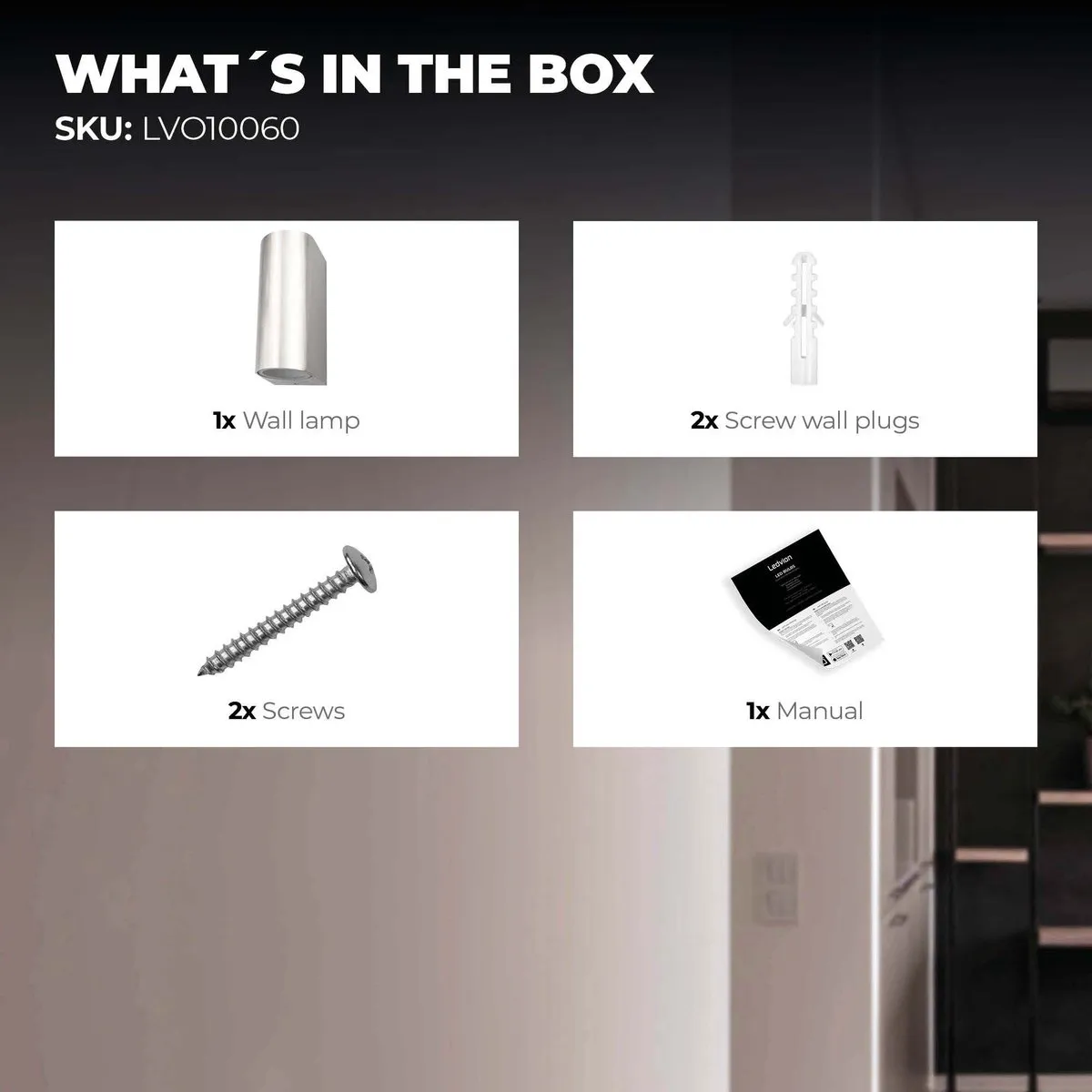 Ledvion Santa Barbara Wandlamp GU10 - 2 Stuks - RVS - IP54