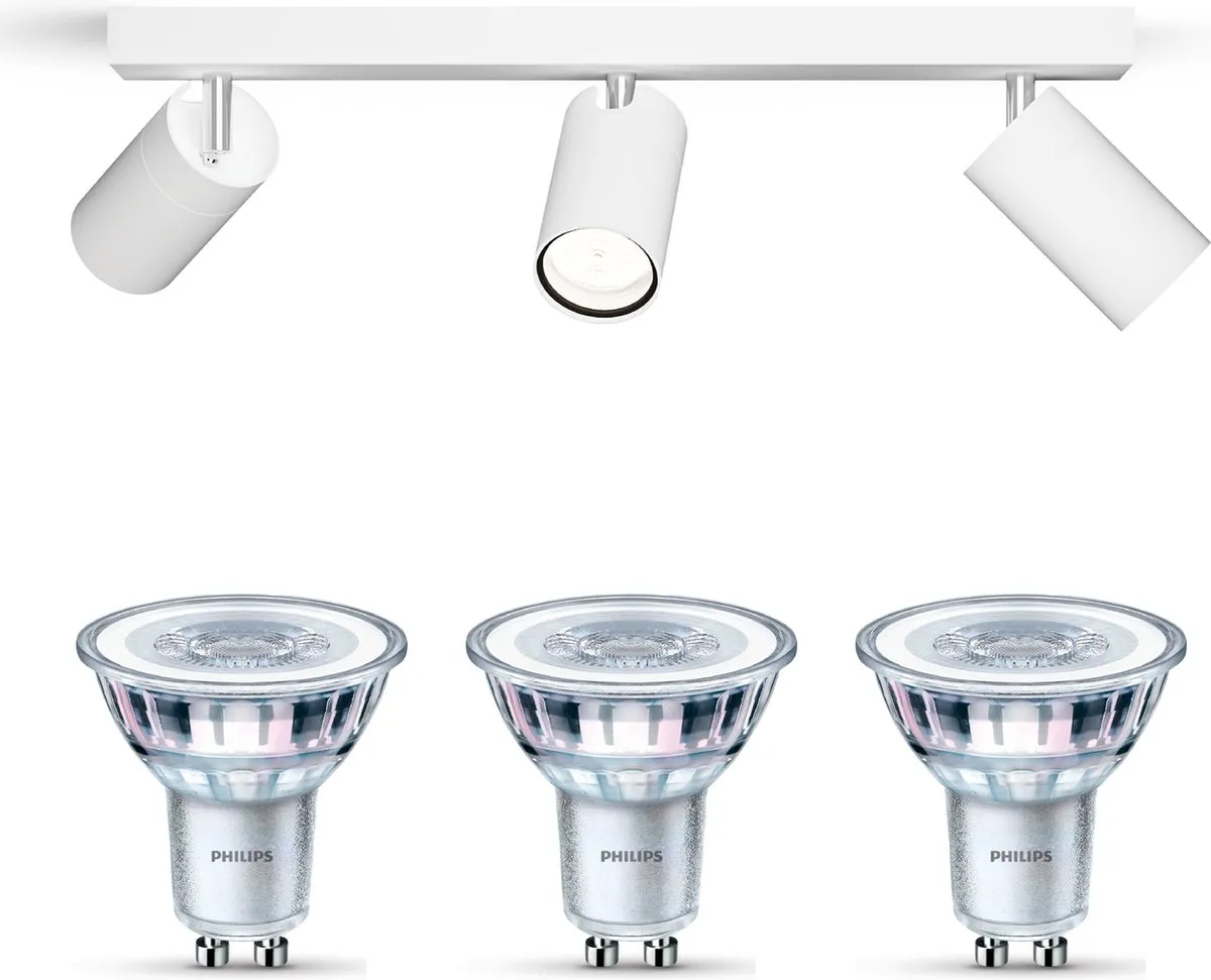 Philips Idris Opbouwspot 3x GU10 Warmwit - Wit