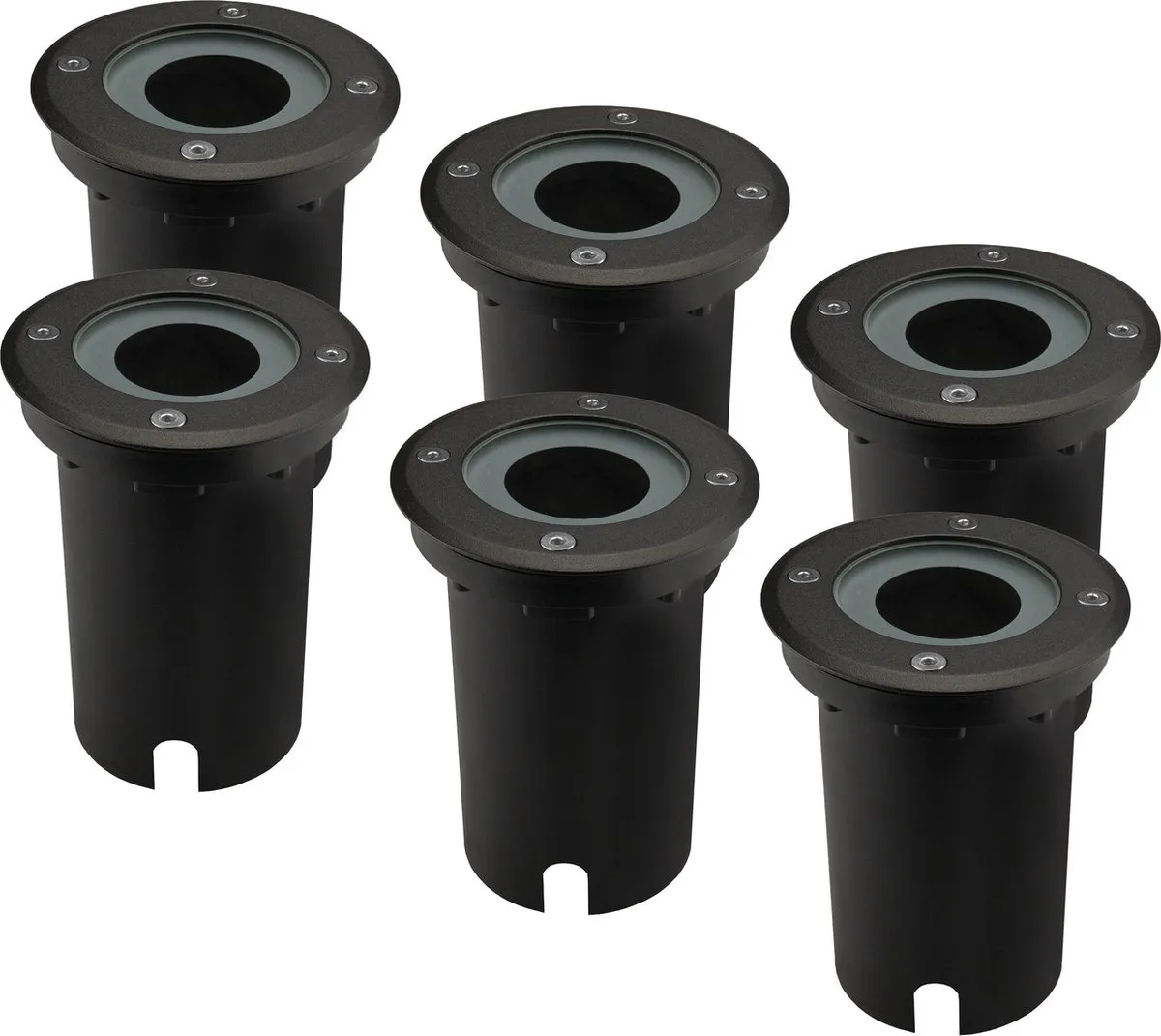 Ledvion 6x LED Grondspot Zwart 1M GU10 IP67