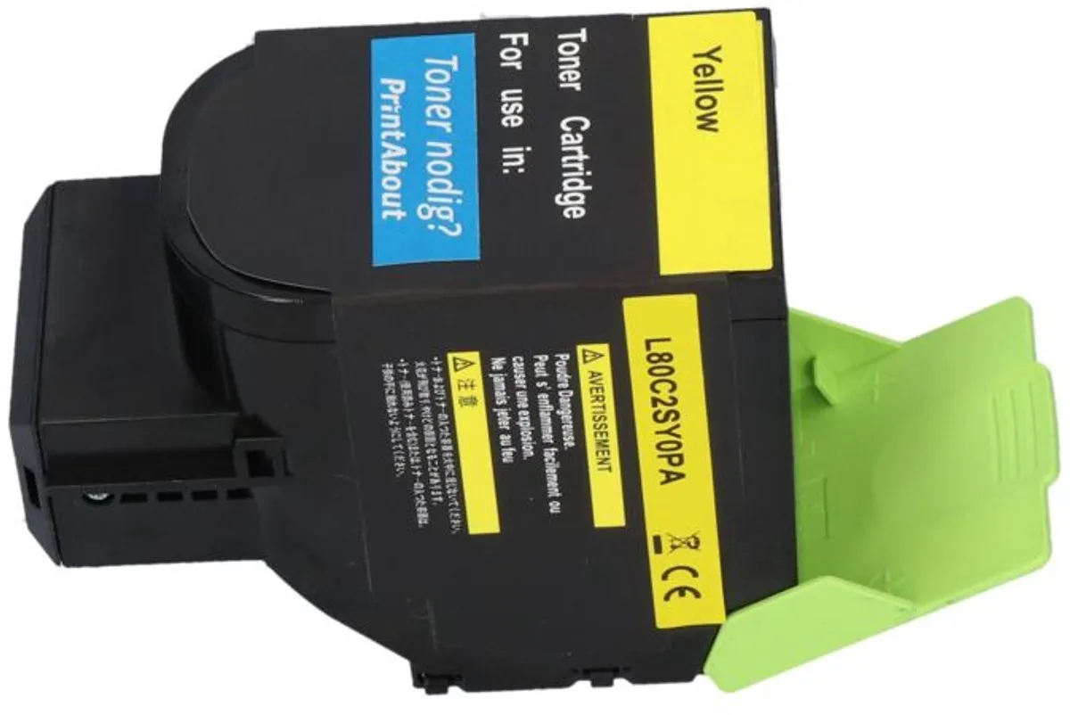 PrintAbout Huismerk 80C2SY0-PA Toner Geel - 2.200 pagina's