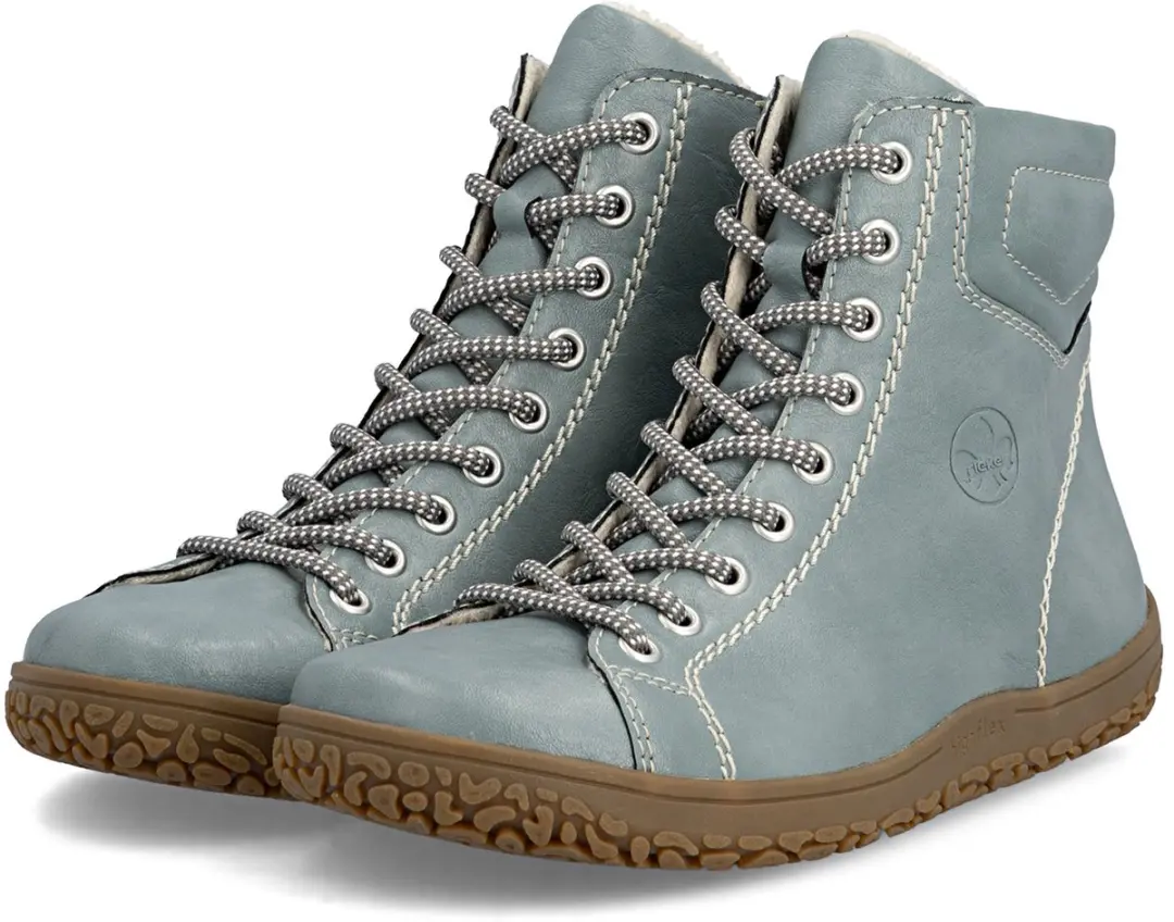 Rieker dames enkellaarsjes met vetersluiting 52304-52 Warm gevoerd Extra breed H