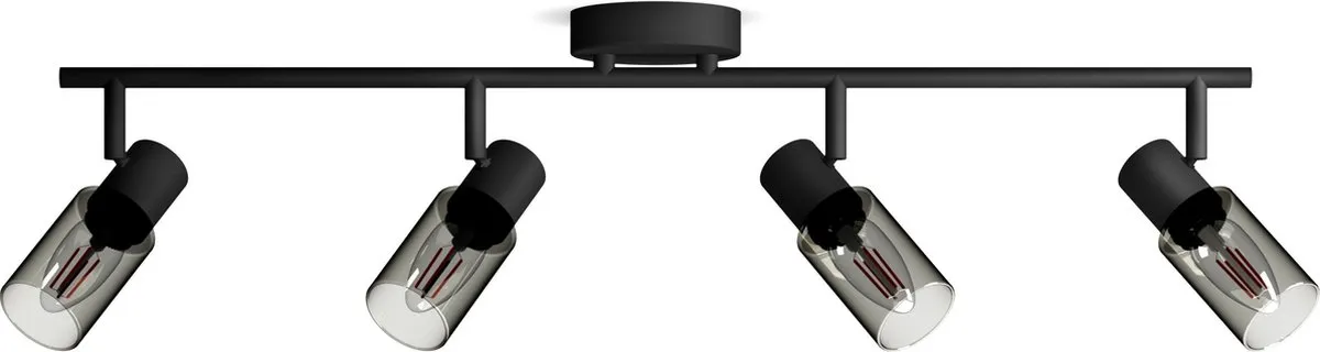 Philips Palms Opbouwspot Zwart - 4x E14 Warmwit 4,3W