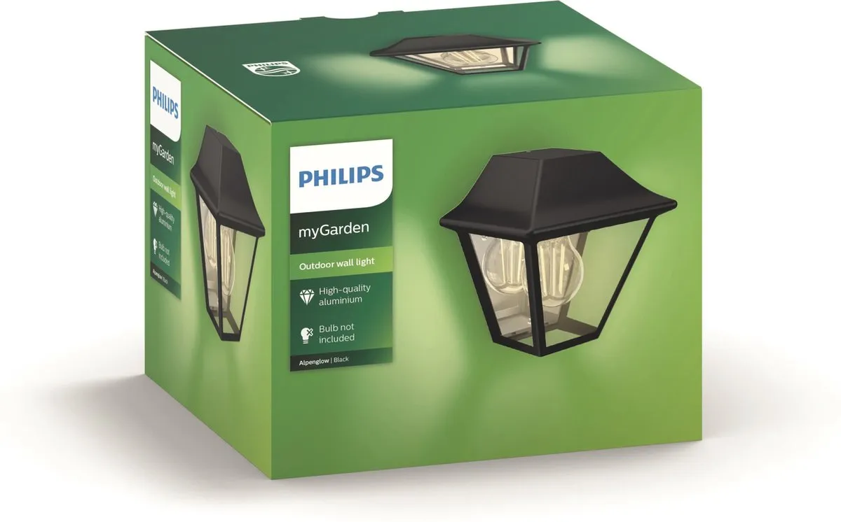 Philips Alpenglow Muurlamp - 1 Lichtpunt - Zwart