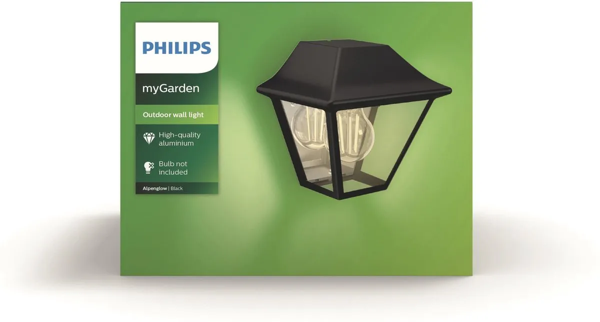 Philips Alpenglow Muurlamp - 1 Lichtpunt - Zwart - afbeelding 6 van 6