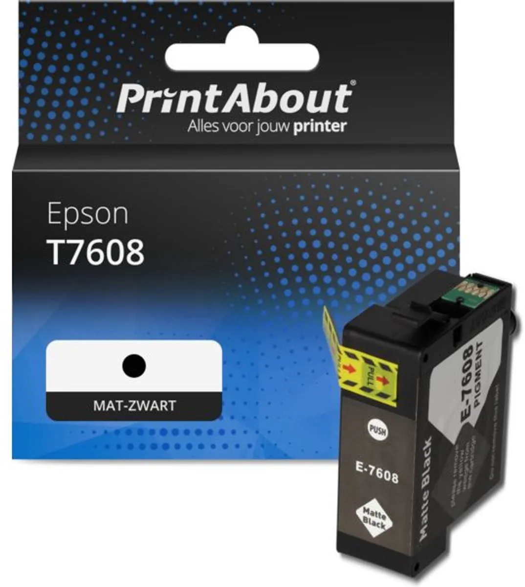 PrintAbout T7608 Inktcartridge Mat-zwart