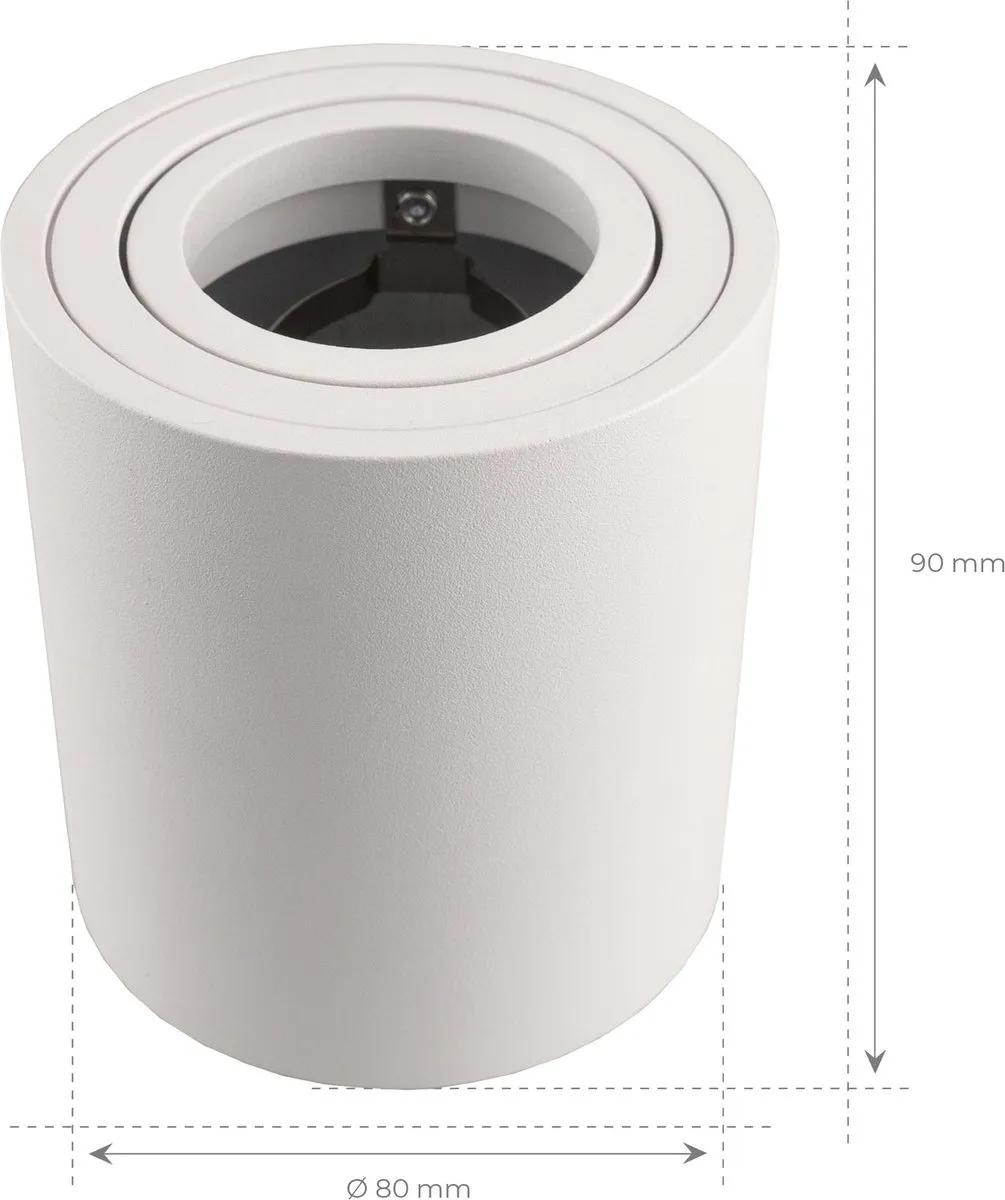 LEDVION 6X LED Opbouwspot Dimbaar 5W 2700K - 24 Stuks