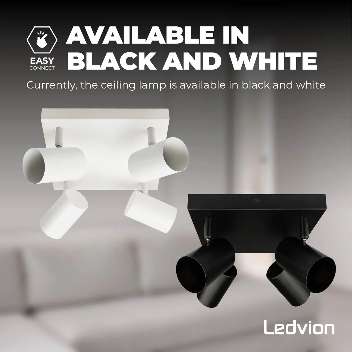 Ledvion LED Plafondspot 4-lichts GU10 - Wit - IP20 - afbeelding 6 van 6