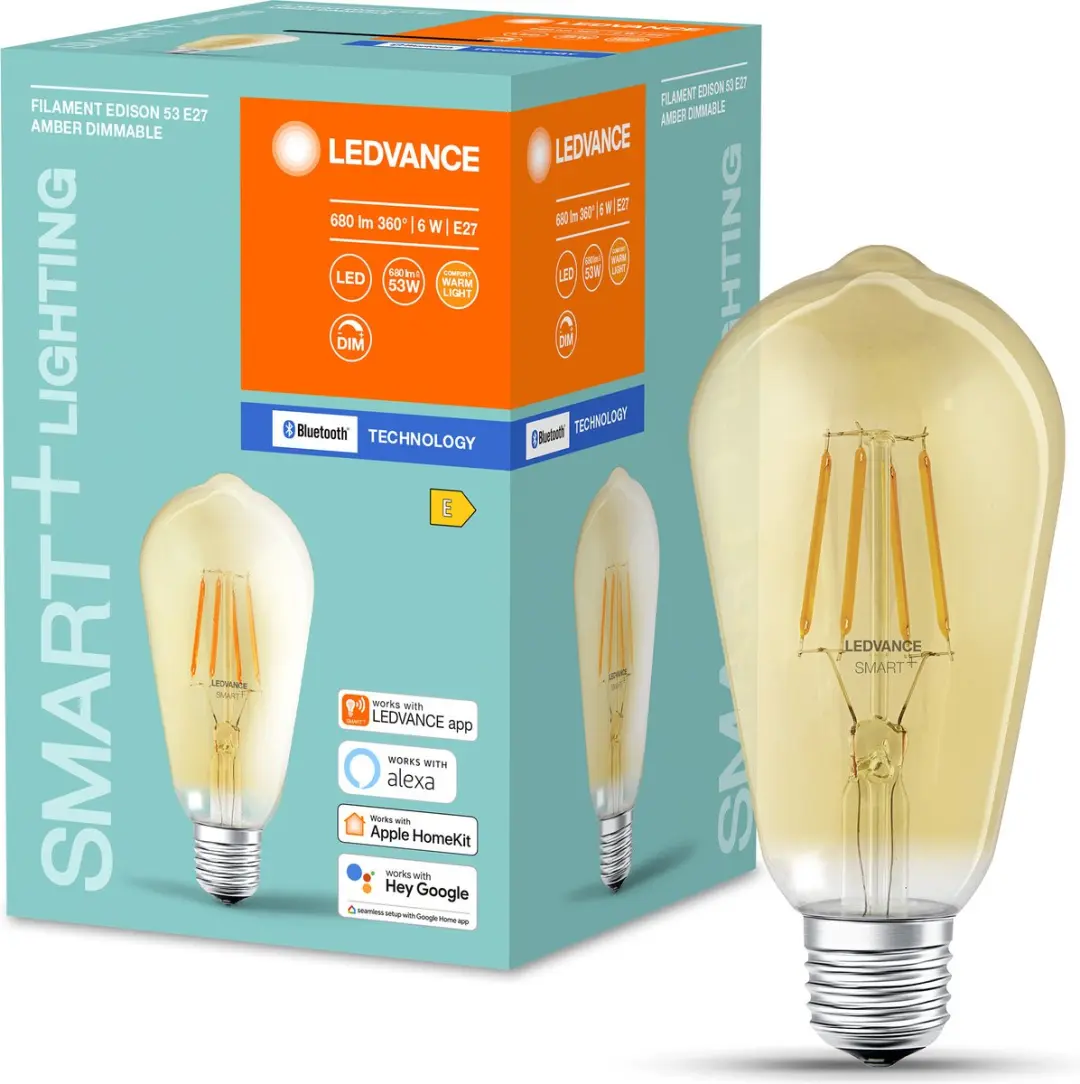 LEDVANCE SMART+ Filament Edison E27 6W - Warm wit 2400K - Helder - afbeelding 4 van 6