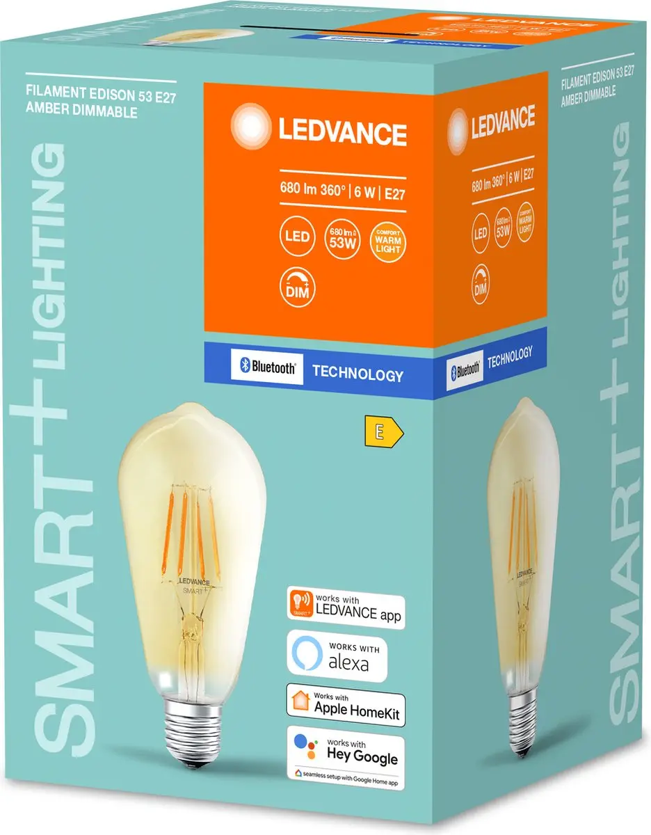 LEDVANCE SMART+ Filament Edison E27 6W - Warm wit 2400K - Helder - afbeelding 3 van 6