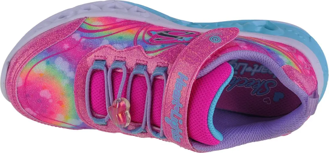 Skechers Flutter Heart Lights Groovy Swirl 303253L-HPLV Sneakers - Roze - afbeelding 3 van 4