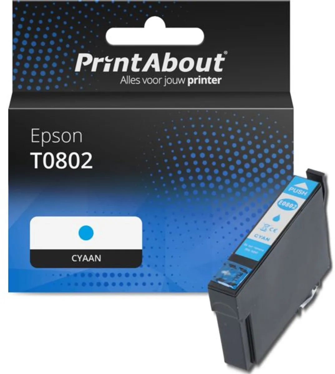PrintAbout T0802 Inktcartridge Cyaan - 13ml - Epson