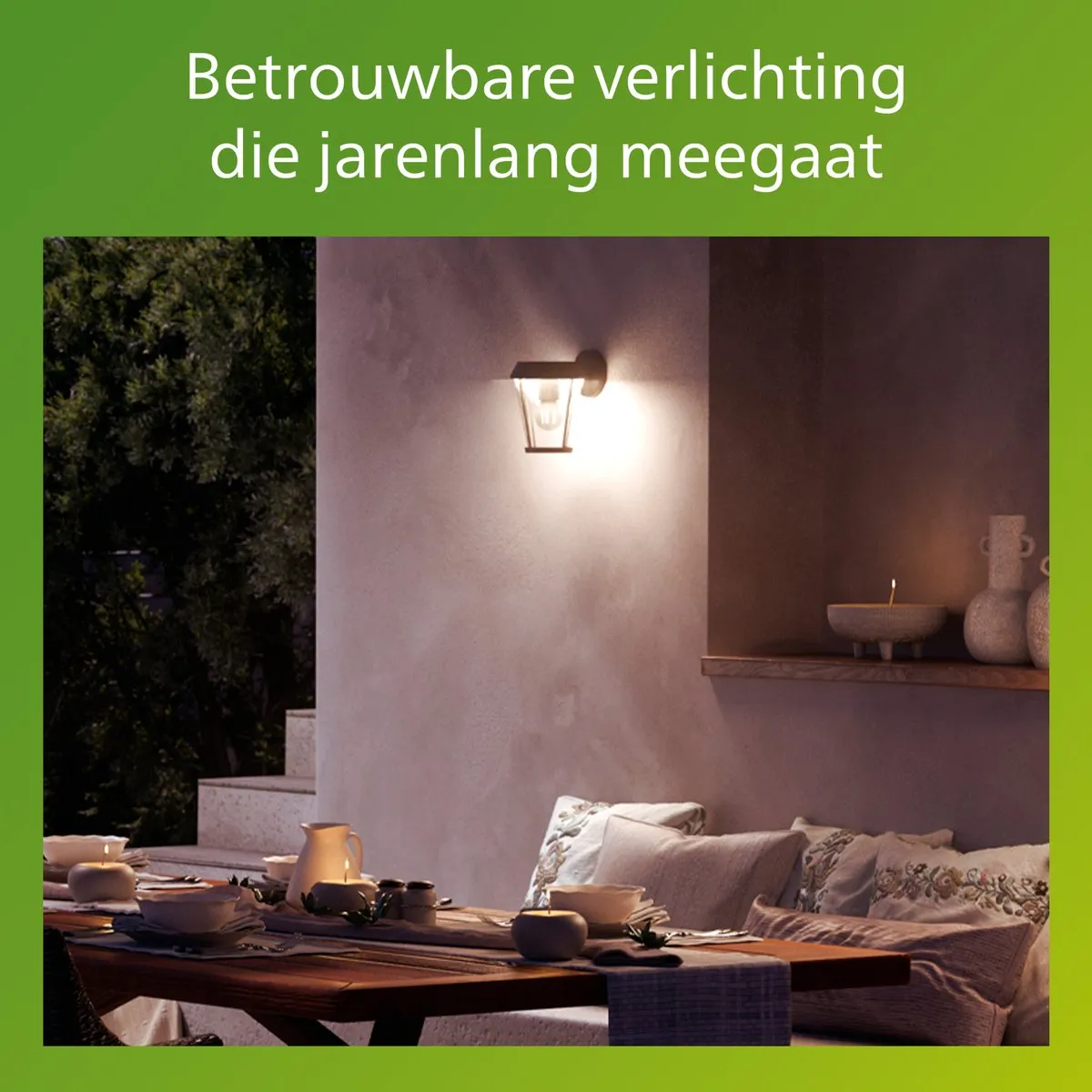 Philips Sunera Wandlamp E27 - Zwart - IP44