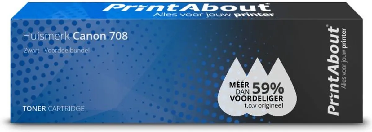 PrintAbout 708-PA2 Toner Zwart - 2 Stuks