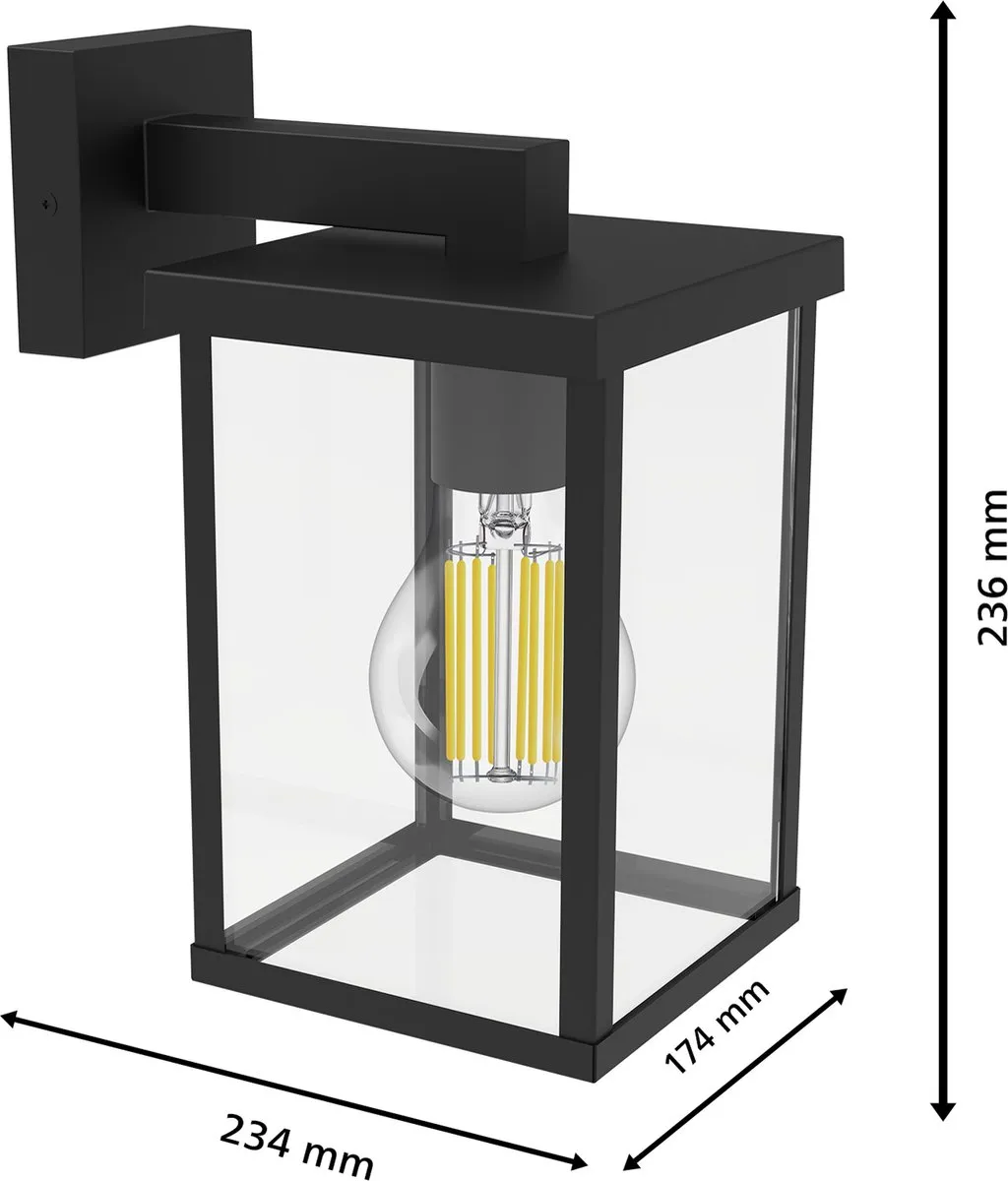 Philips Bellini Wandlamp E27 - Zwart - afbeelding 6 van 6