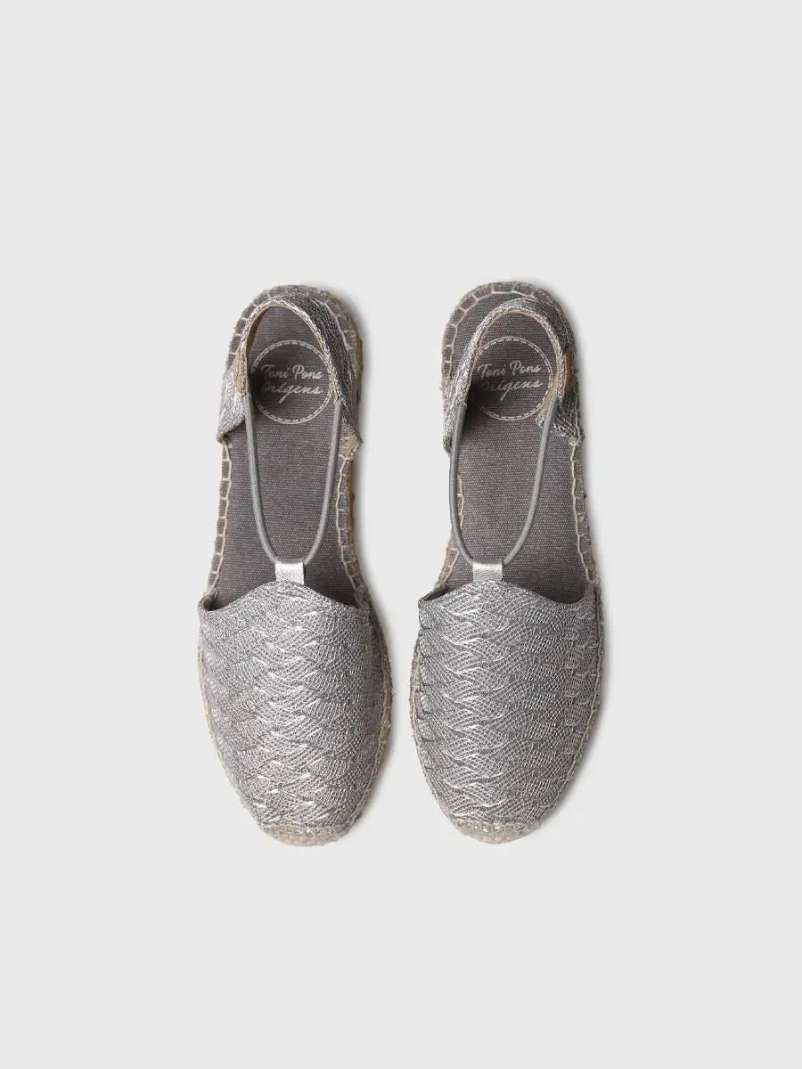 Glanzende platte espadrilles voor dames met elastiek