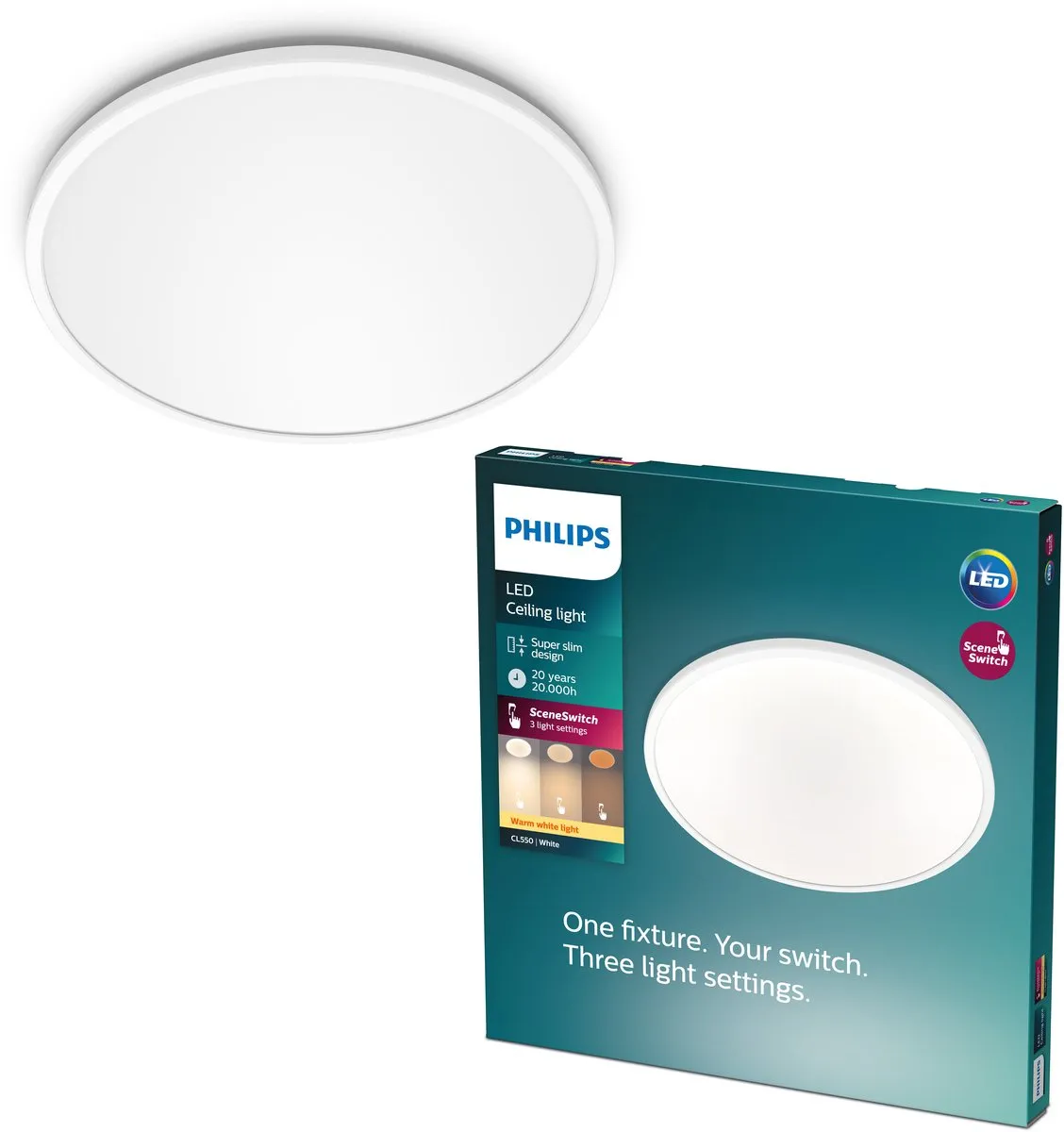 Philips LED Super Slim Plafonnière 18W