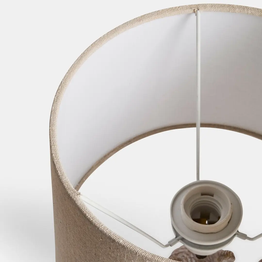 Loberon Tischlampe Mikes - 25W - Ø25.5cm - Bruin/Beige