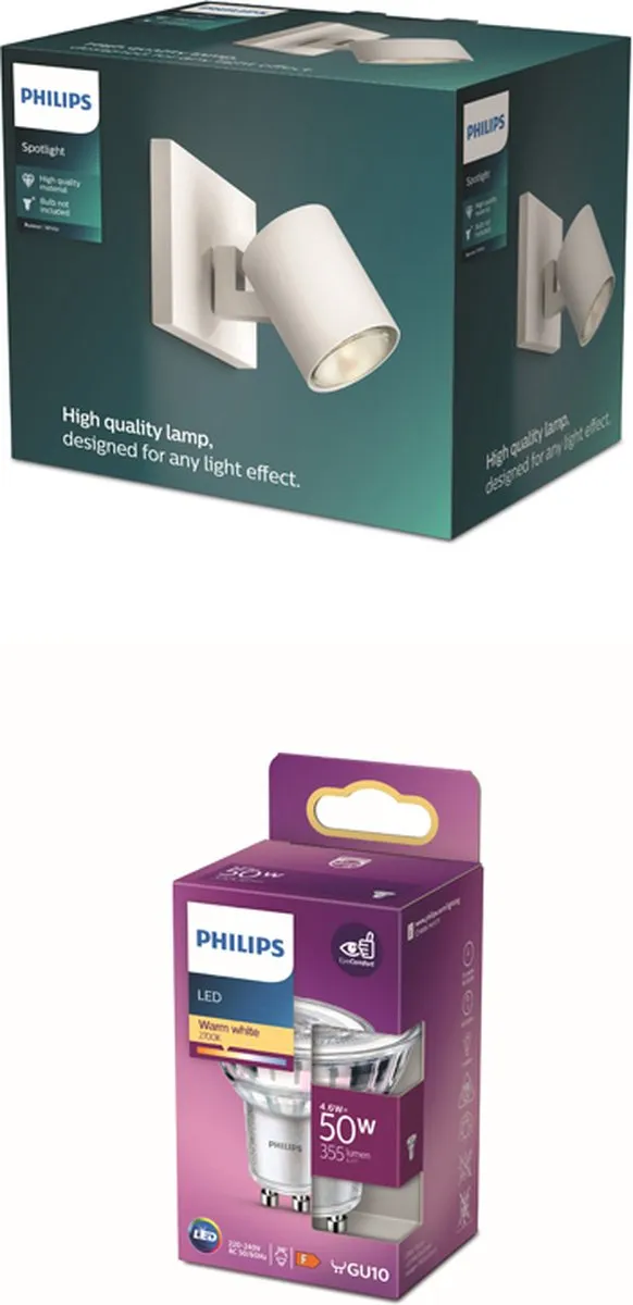 Philips Runner Opbouwspot GU10 4.6W - Warmwit