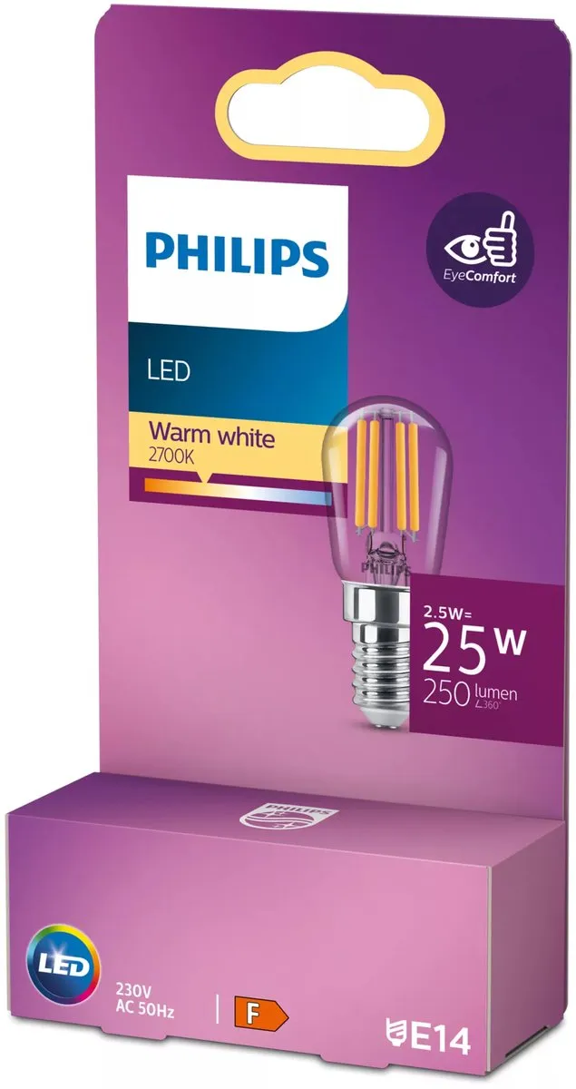 Philips LED T25 Koelkastlamp E14 Warmwit 2700K