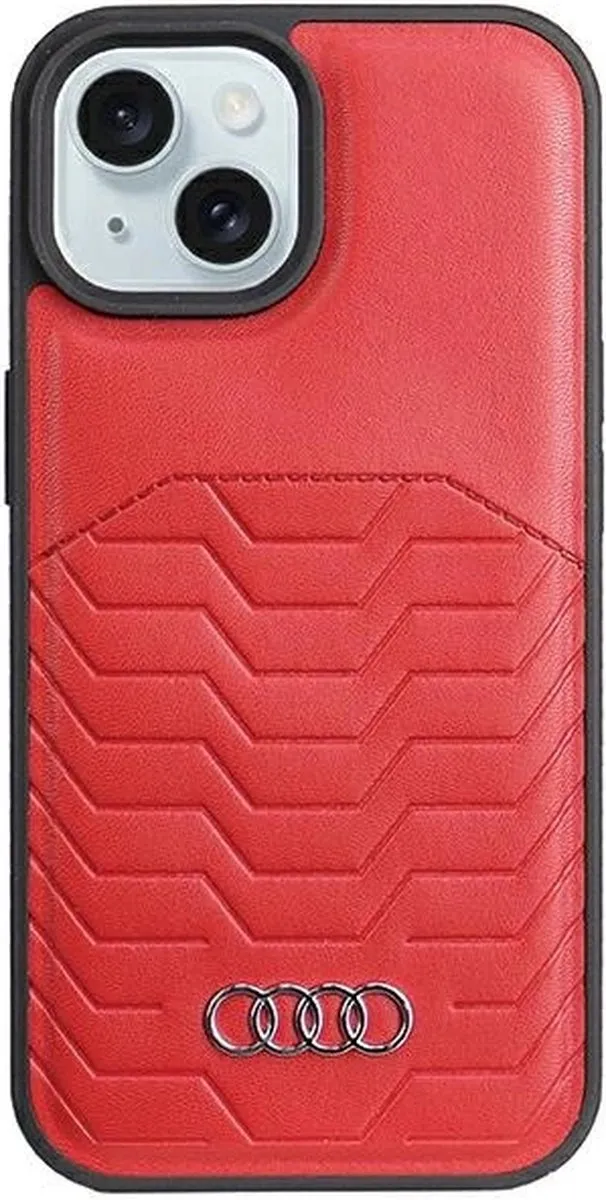 Audi Synthetisch Leren Case MagSafe iPhone 15/14 Plus - Rood - afbeelding 6 van 6