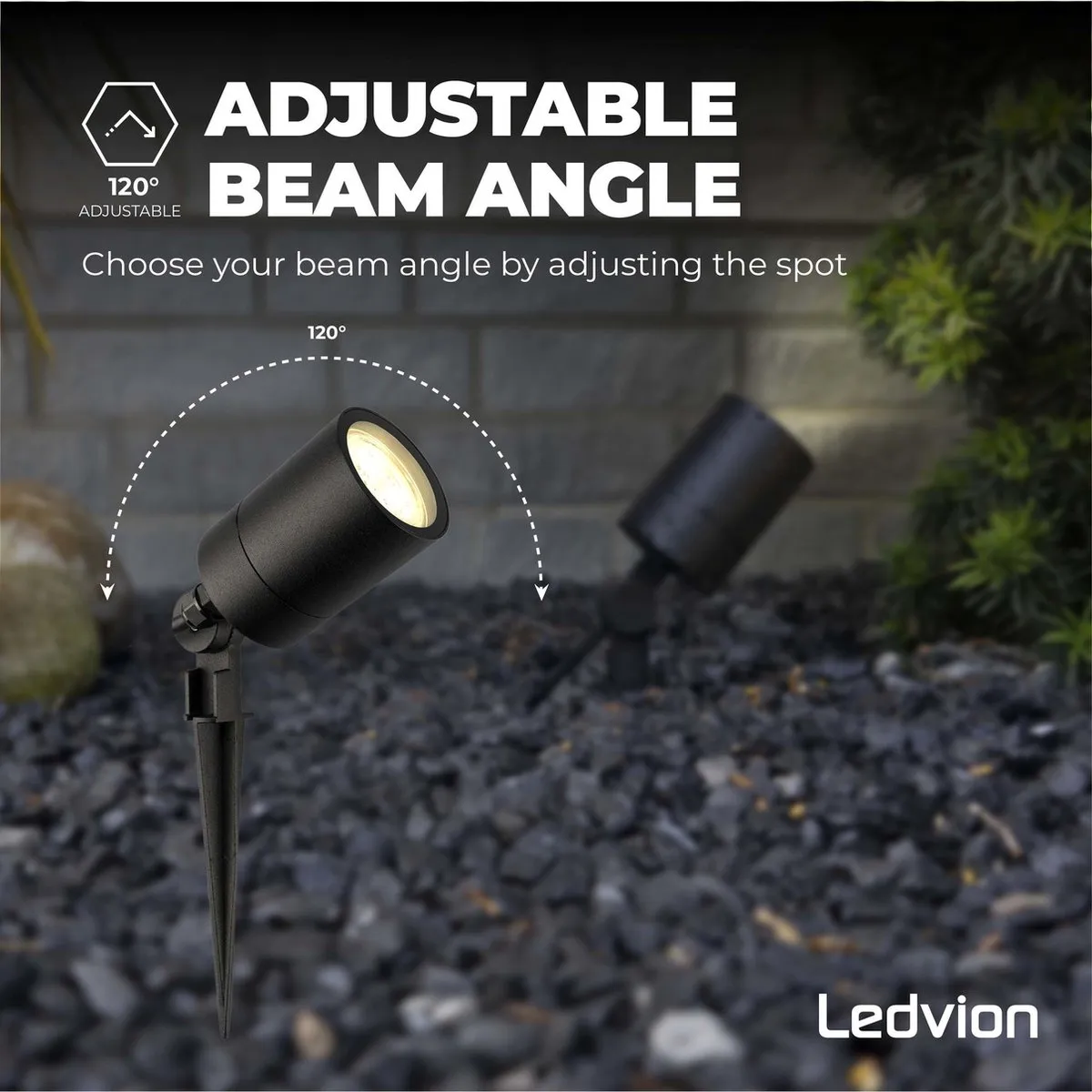 LEDVION 6x LED Prikspots 2700K - 5W - Zwart - afbeelding 6 van 6