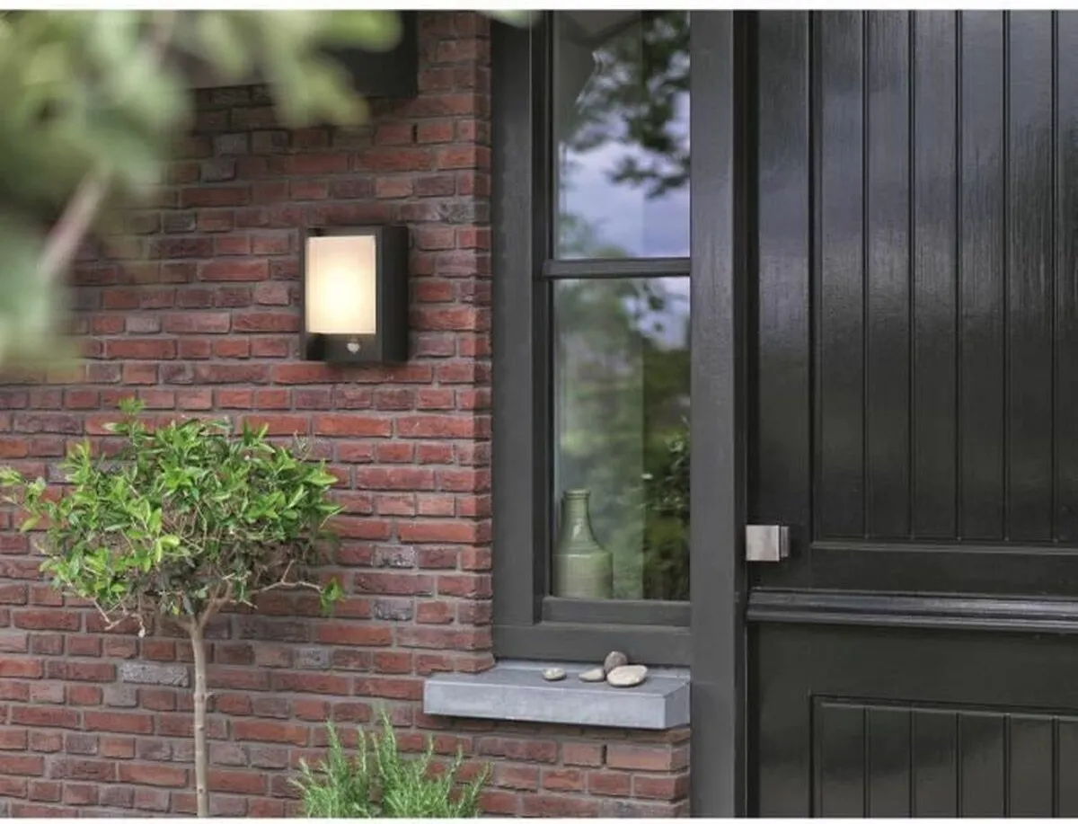 Philips Arbour Buitenwandlamp Warmwit Sensor - Grijs