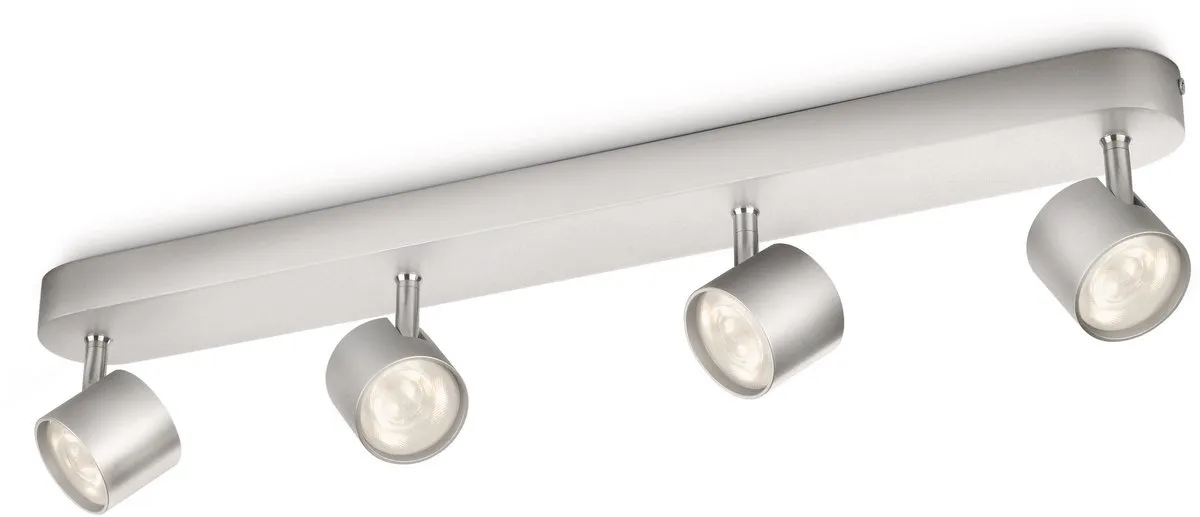 Philips Star Opbouwspot 4-lichten Aluminium - Grijs