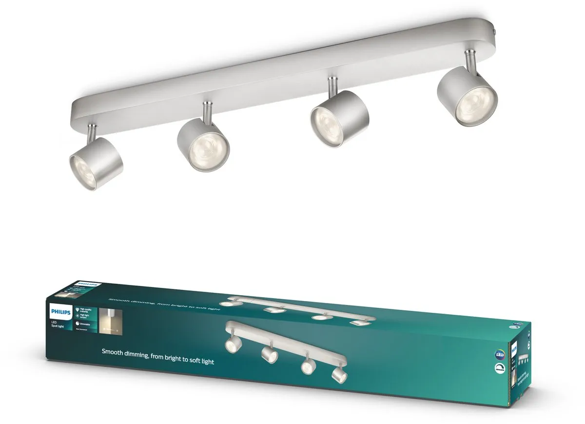 Philips Star Opbouwspot 4-lichten Aluminium