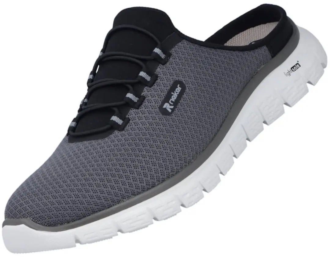 Rieker herenschoenen sabot slip-on grijs