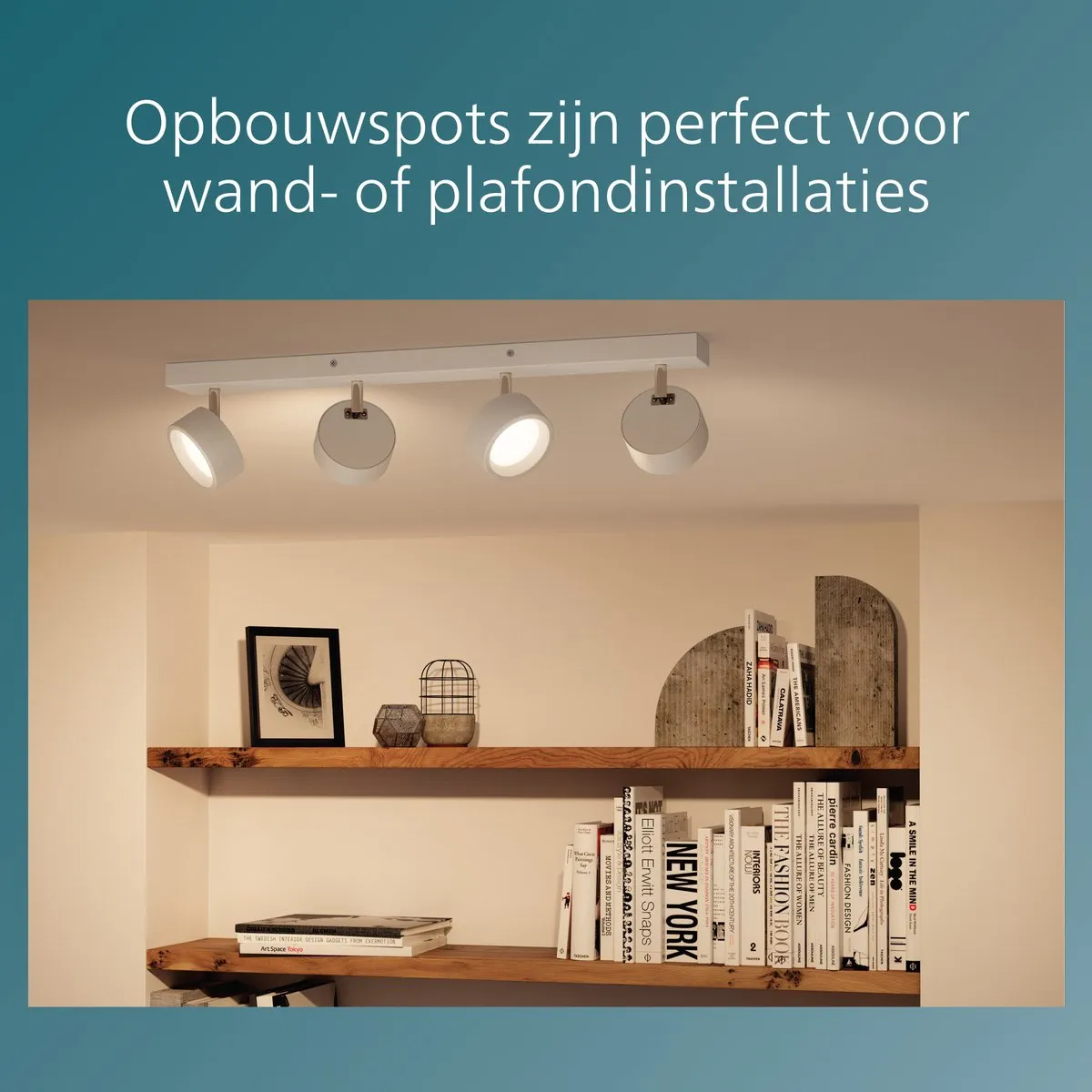 Philips Bracia 4-lichts Opbouwspot 2700K - Wit