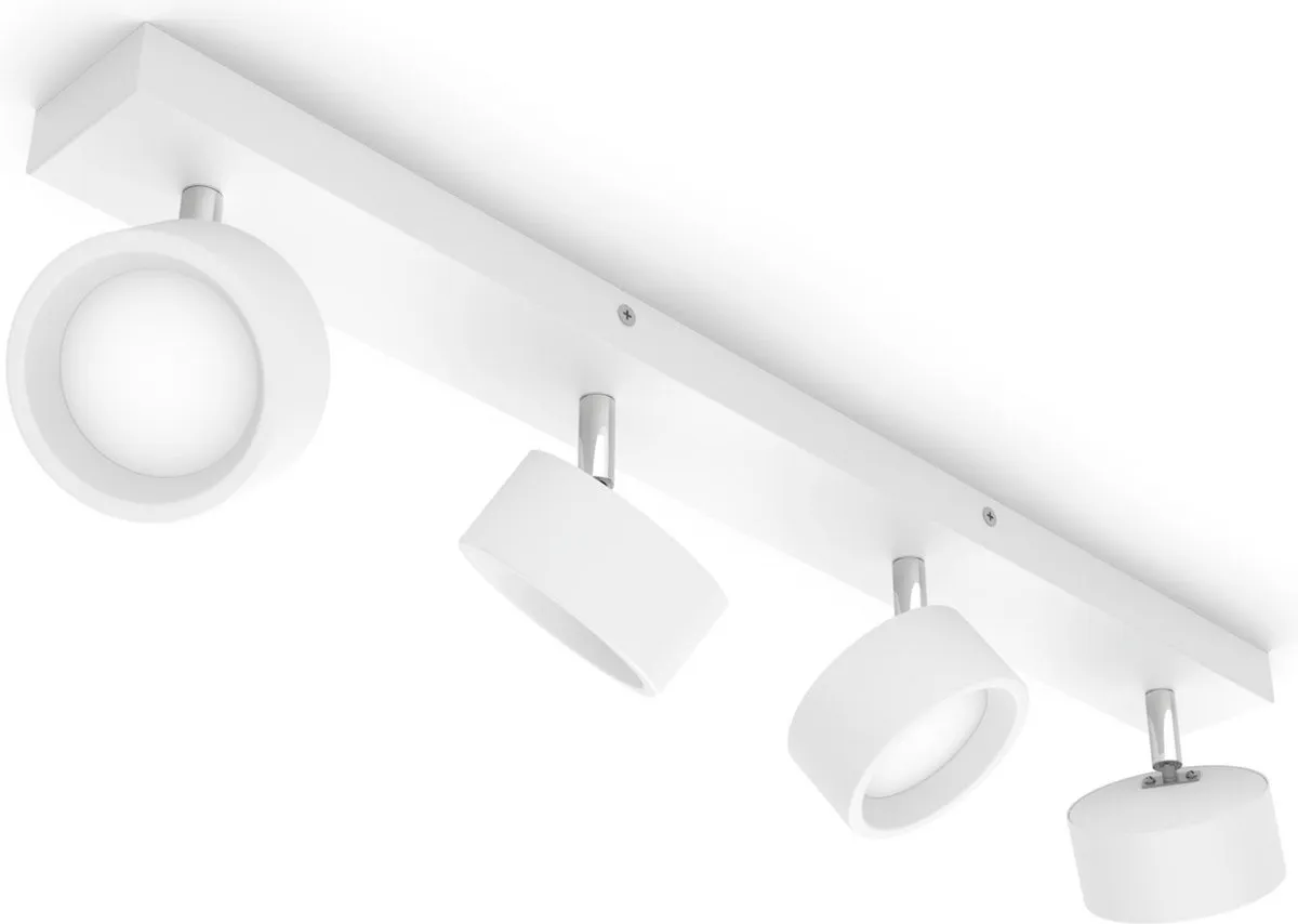 Philips Bracia 4-lichts Opbouwspot 2700K - Wit - afbeelding 6 van 6