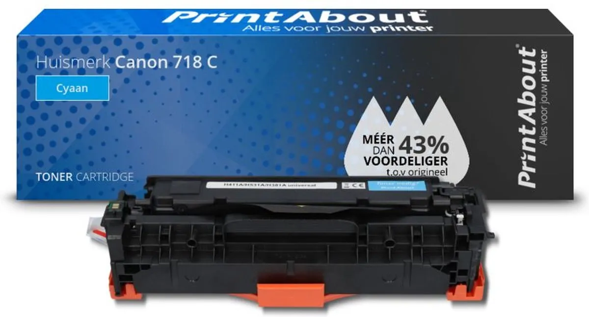 PrintAbout 718 C-PA Toner Cyaan - 3.200 Afdrukken
