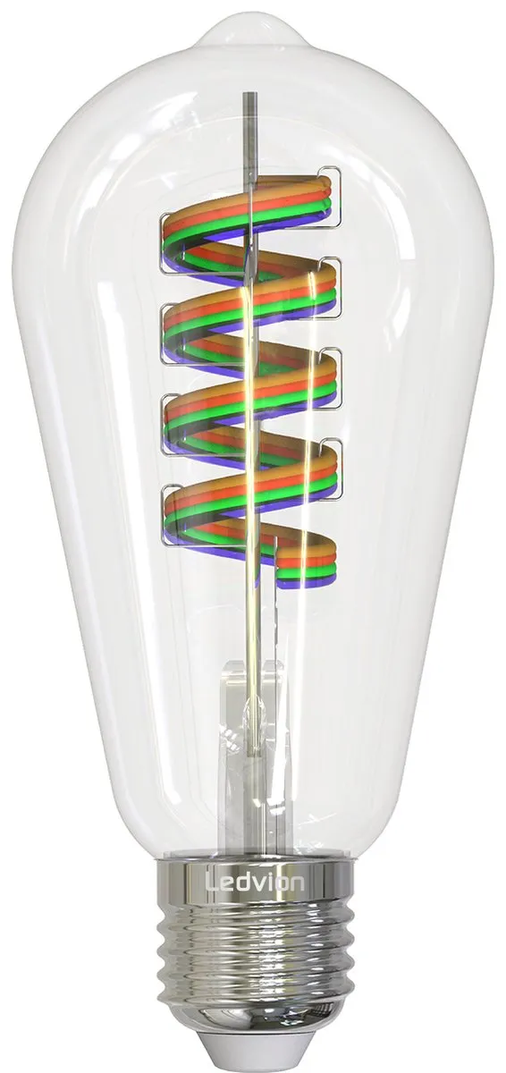 LEDVION SMART RGB+CCT E27 LED Lamp 7W - Wifi - Helder