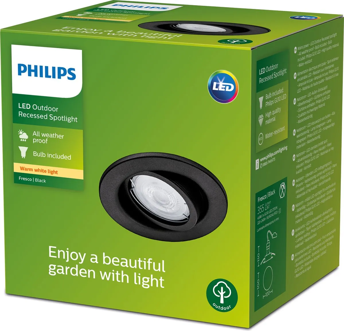 Philips Fresco Inbouwspot GU10 4,6W - Zwart - afbeelding 6 van 6