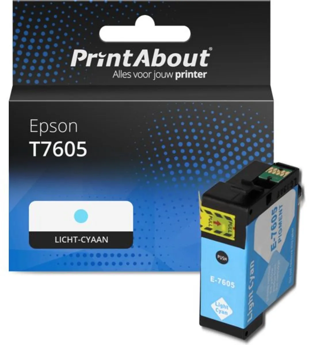 PrintAbout T7605 Inktcartridge Licht-cyaan 35ml - Epson