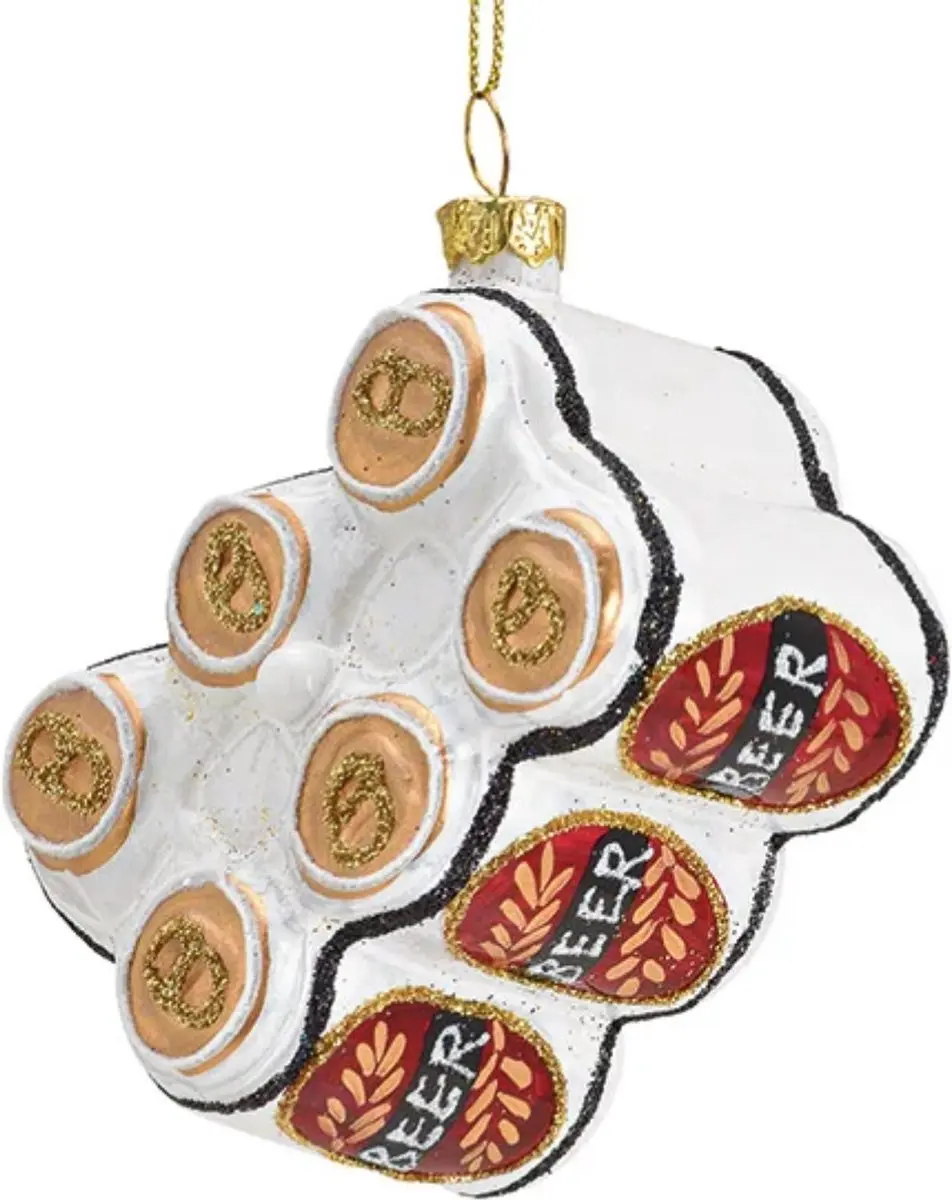 Cookinglife Kerstbal Sixpack Bier Wit