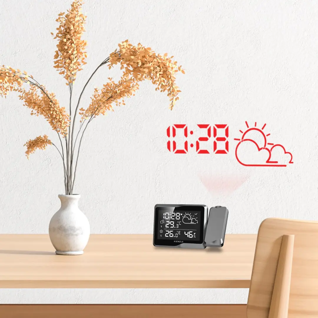 Bresser Kienzle Weerstation Wandprojectie - Grijs