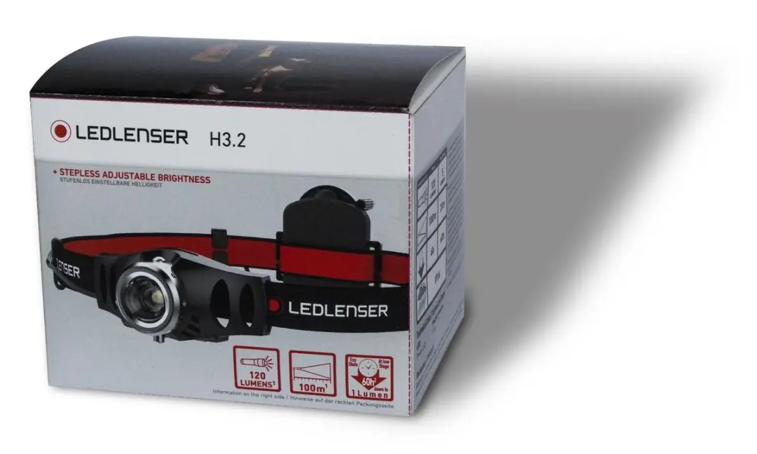 Ledlenser H3.2 Hoofdlamp - 7000K - Zwart/Rood