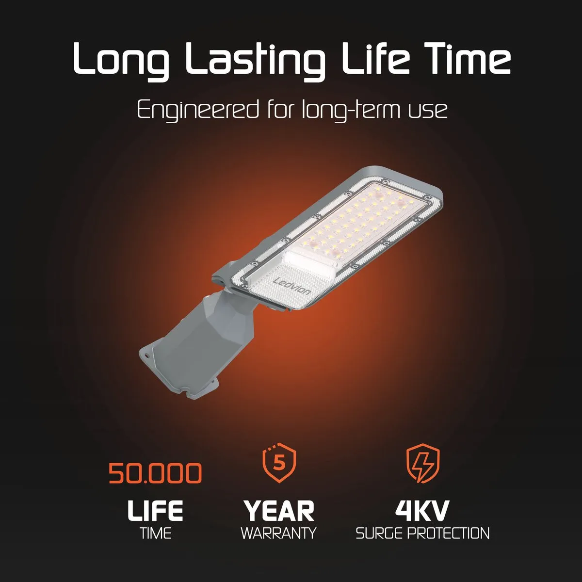 Ledvion LED Straatlamp 30W 4000K - IP65 - Osram Chips