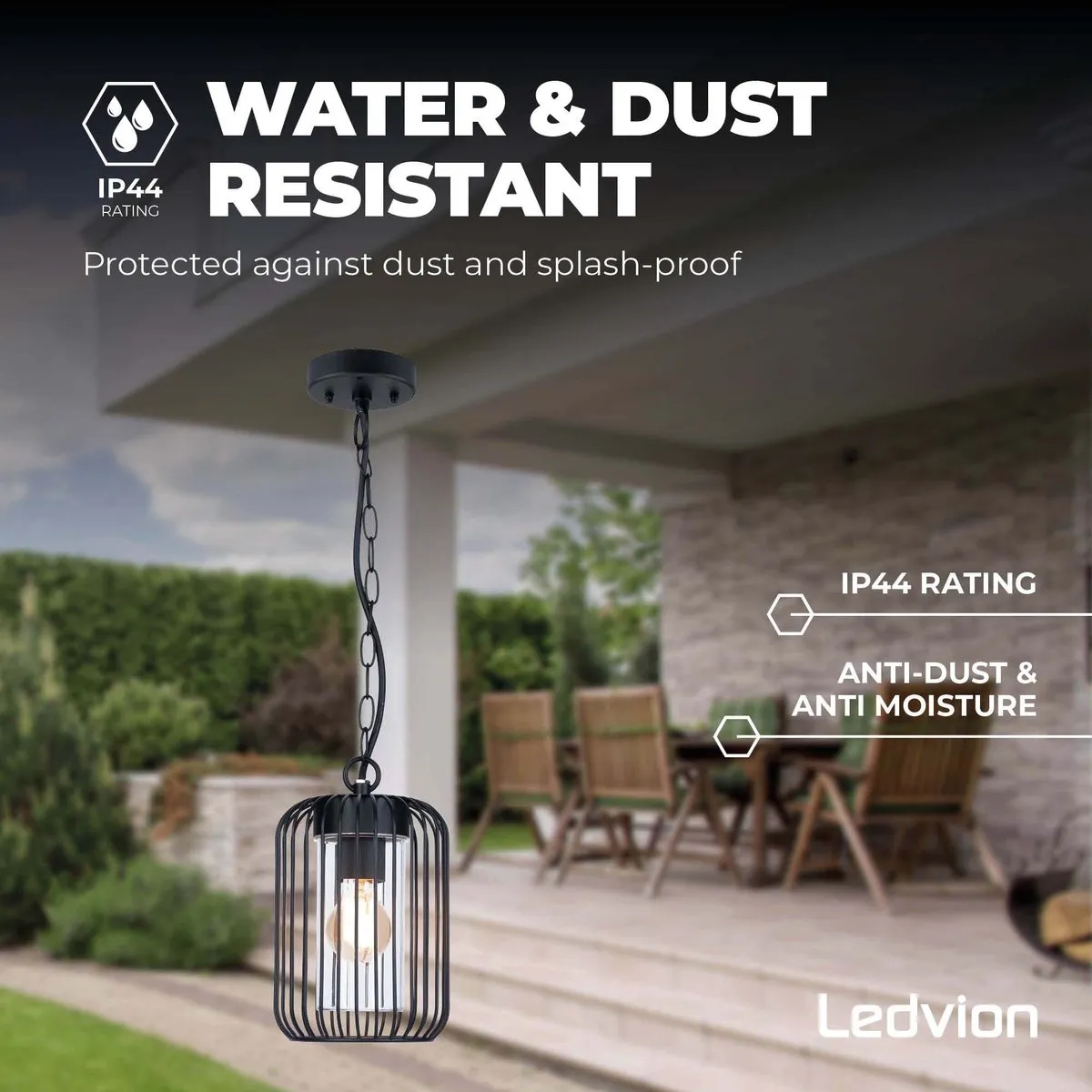 Ledvion LED Plafondlamp 15W - Zwart - IP44