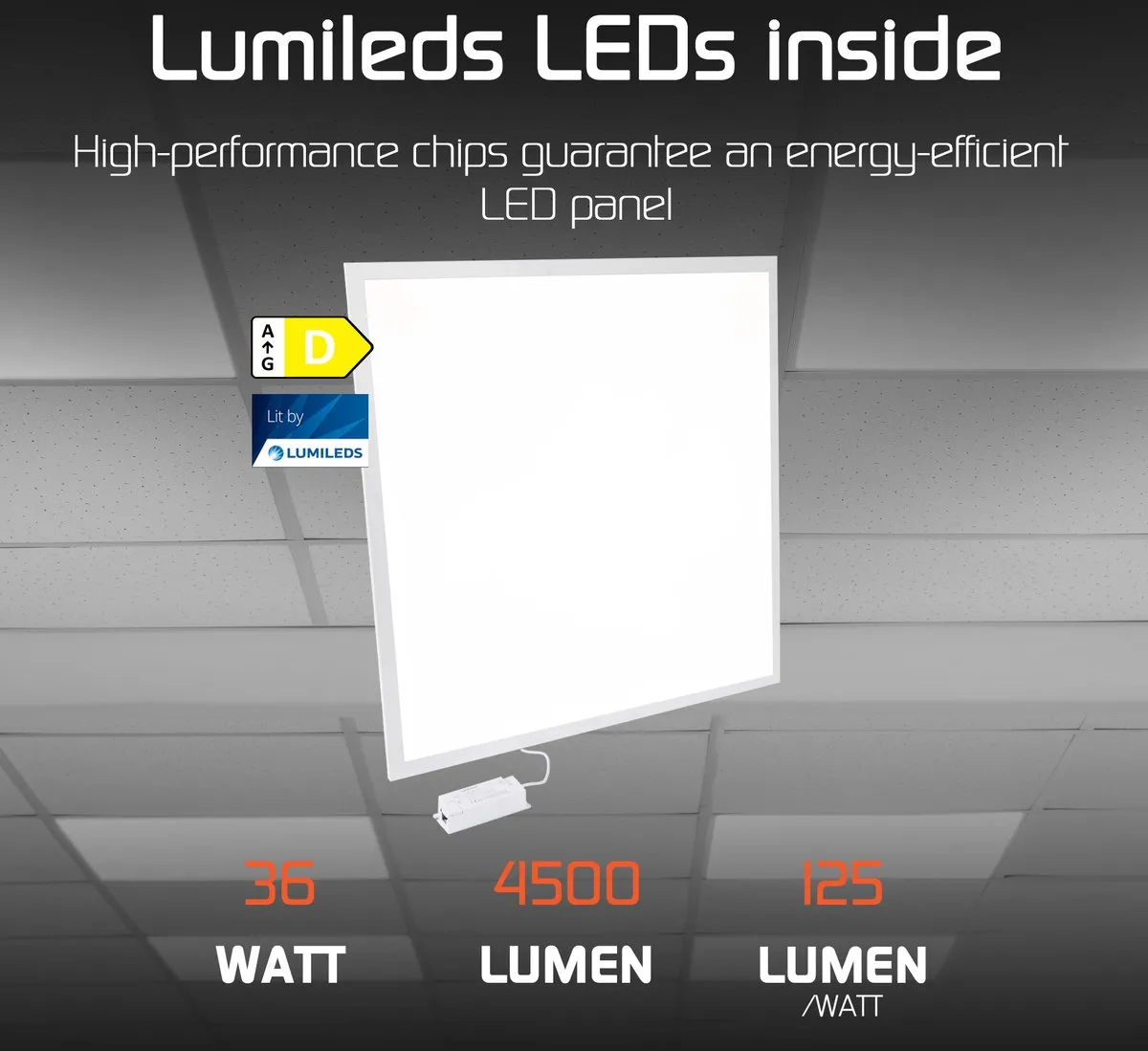 Ledvion LED Paneel 62x62 36W 4000K - afbeelding 6 van 6